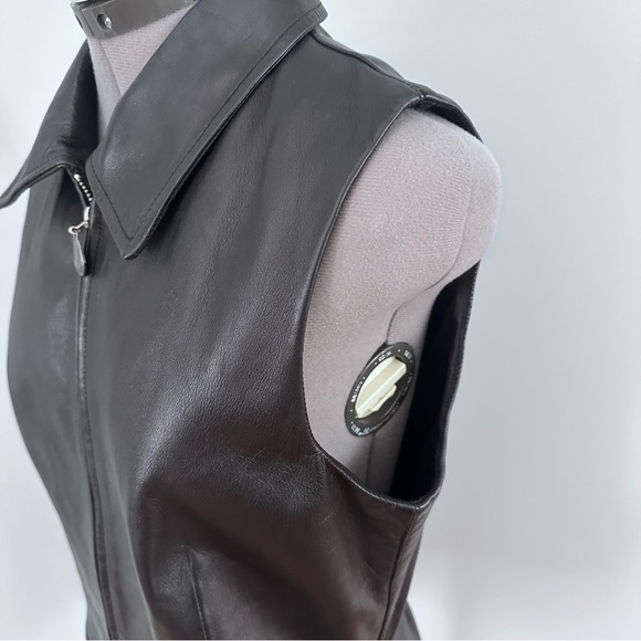 Vintage Margaret Godfrey black leather vest size 8 - Picture 7 of 10
